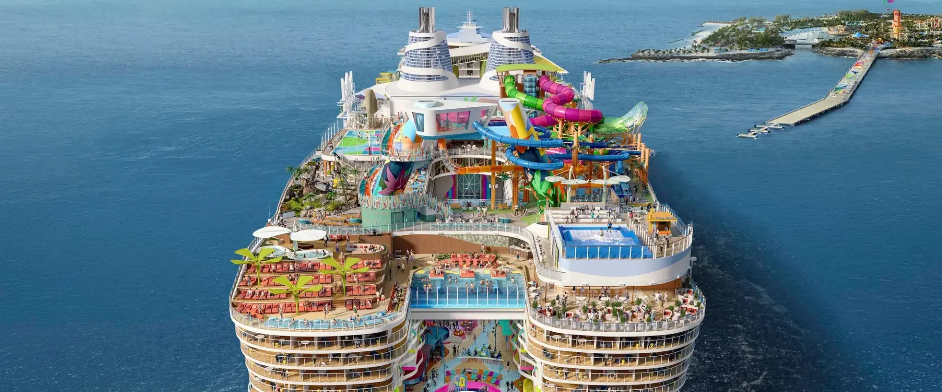 Karibik Kreuzfahrt — tropischer Strand mit türkisblauem Wasser